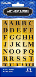 Gold Foil Alphabet Label (378/Pack)