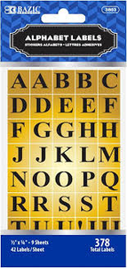 Gold Foil Alphabet Label (378/Pack)