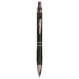 Black with Silver Trim Laserable Pen with Gripper
