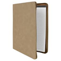 9 1/2 x 12 Light Brown Leatherette Portfolio with Notepad