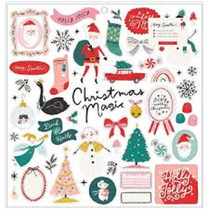 sticker - cp - hey, santa - 12 x 12 chipboard stickers (54 piece)