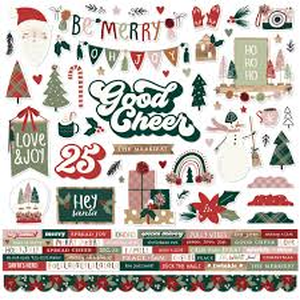 sticker - bb - christmas treasures - cardstock stickers (67 piece)