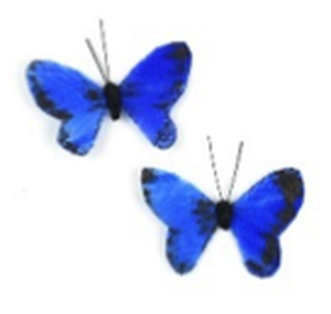 Touch of Nature 1.25" Blue Feather Mini Butterfly, 2pc