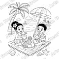 Island Life Design 01 Pre-Drawn Sip & Paint Canvas, 8x10 – Arts from the Heart SXM