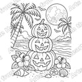 Island Pumpkin Patch with Palms Pre-Drawn Sip & Paint Canvas, 8x10 – Arts from the Heart SXM