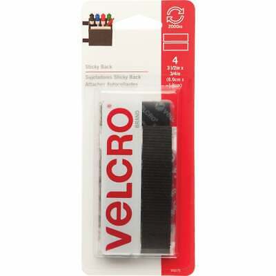 VELCRO(R) Brand Sticky Back Tape .75"X3.5" 4/Pkg-Black