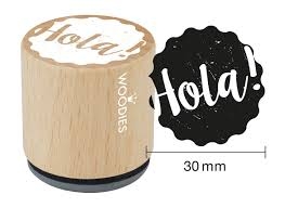 Woodies stamp Hola!
