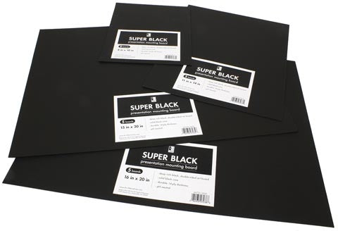 Super Black Presentation & Mounting Boards, Sheets, 11" x 14"