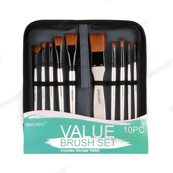 Synthetic Brush Set 10 short handle synthetic