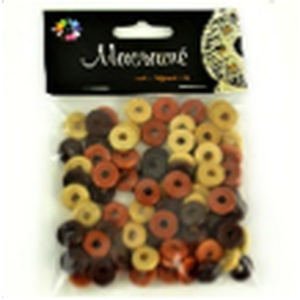 Macramé Beads,  Brown Mixed Flat 20g