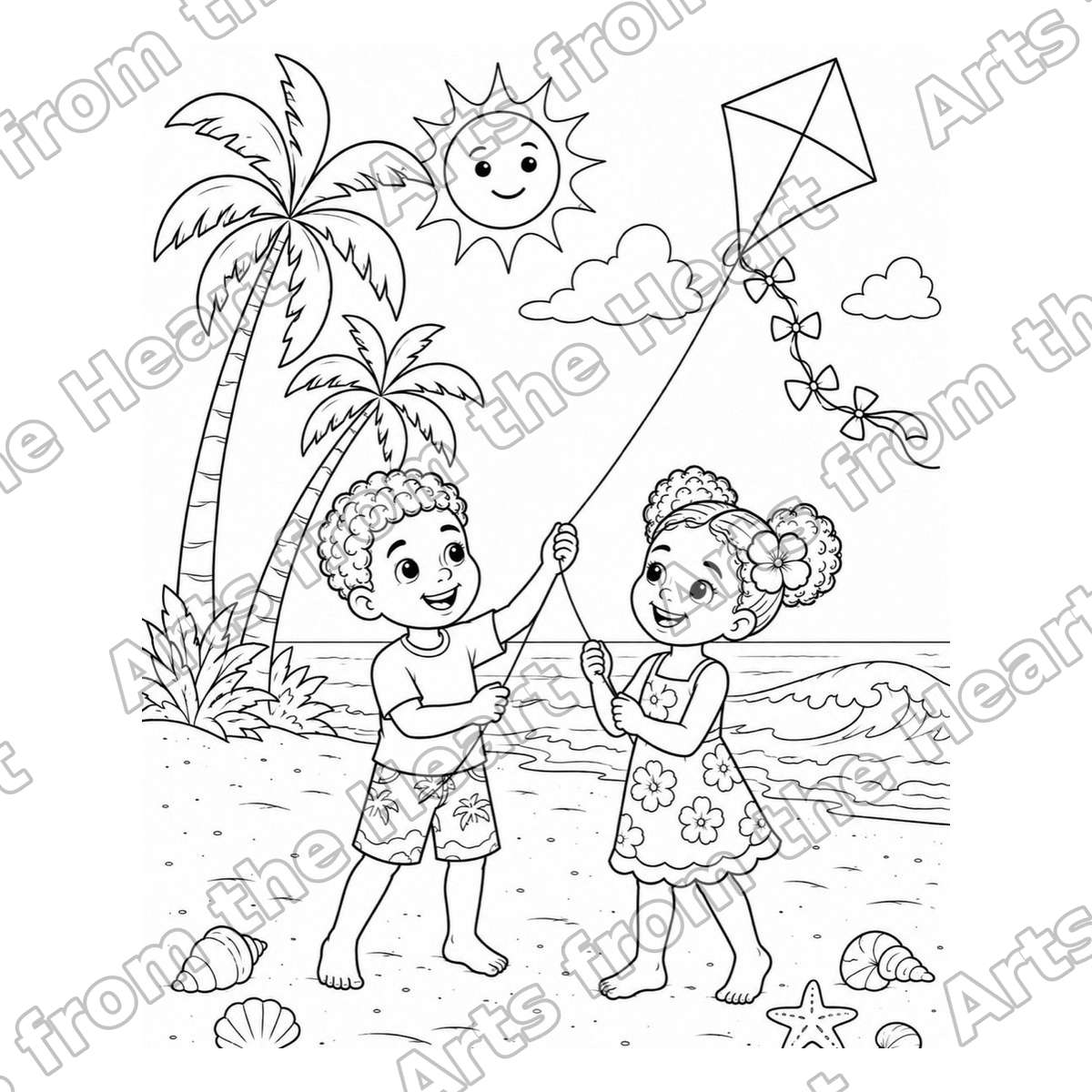 Kids Design 04 Pre-Drawn Sip & Paint Canvas, 8x10 – Arts from the Heart SXM