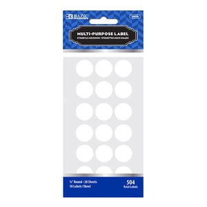 White 3/4" Round Label (504/Pack)