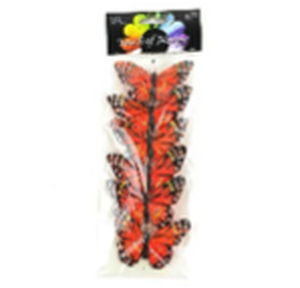 Touch of Nature 3.25” Natural Orange Monarch Butterfly on clip, 6pc