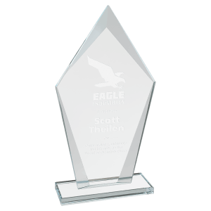 CGS21 - 6 3/4" Diamond Clear Glass Award