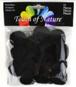 Touch of Nature 1.5in Black Pom Poms, 15pcs