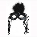 Mask-it Half Mask Black 7.5"  Satin w/sequins 1pc
