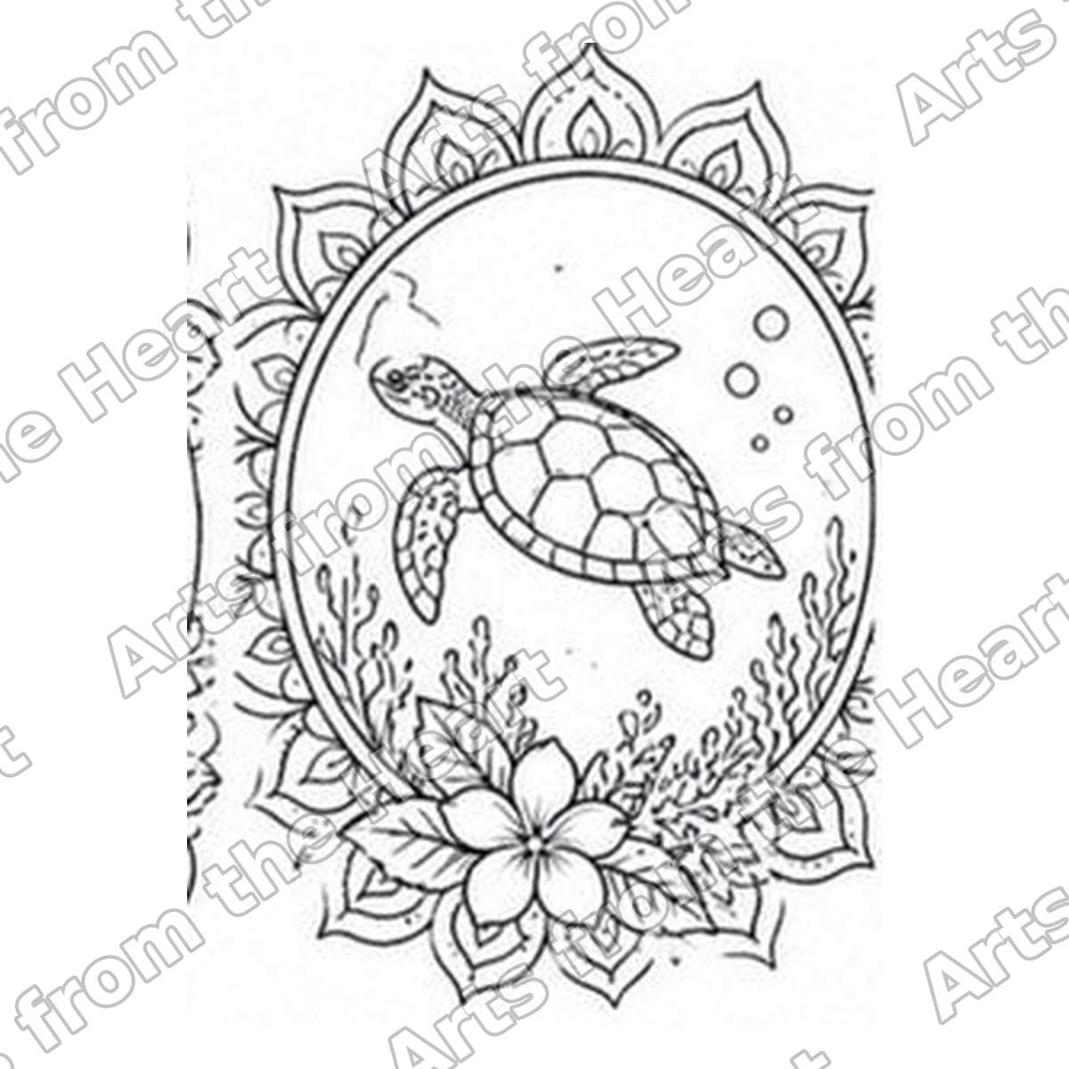 Mandala Design 31 Pre-Drawn Sip & Paint Canvas, 8x8