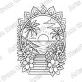 Mandala Design 37 Pre-Drawn Sip & Paint Canvas, 8x8