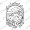 Mandala Design 39 Pre-Drawn Sip & Paint Canvas, 8x8