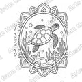 Mandala Design 40 Pre-Drawn Sip & Paint Canvas, 8x8