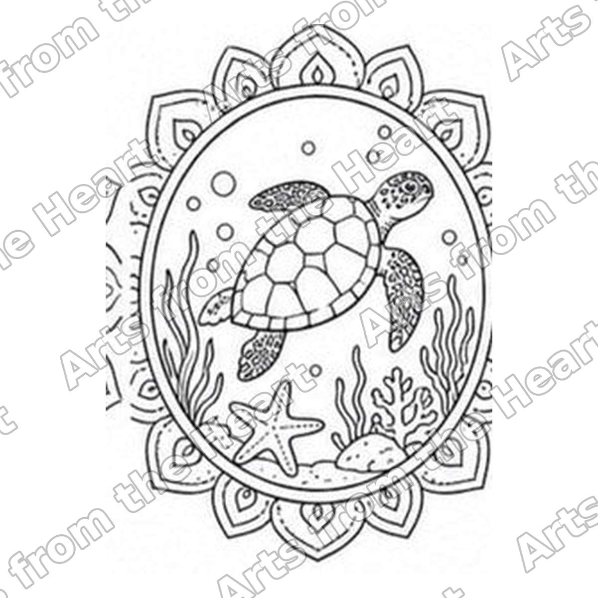 Mandala Design 40 Pre-Drawn Sip & Paint Canvas, 8x8