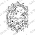 Mandala Design 41 Pre-Drawn Sip & Paint Canvas, 8x8