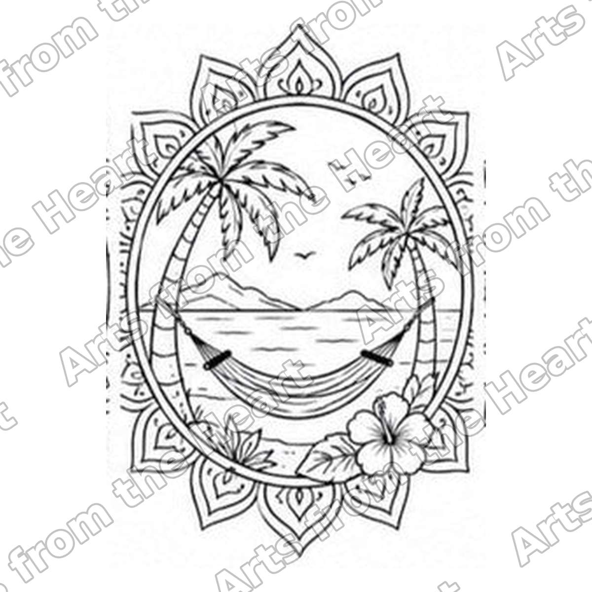 Mandala Design 41 Pre-Drawn Sip & Paint Canvas, 8x8