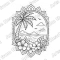 Mandala Design 44 Pre-Drawn Sip & Paint Canvas, 8x8