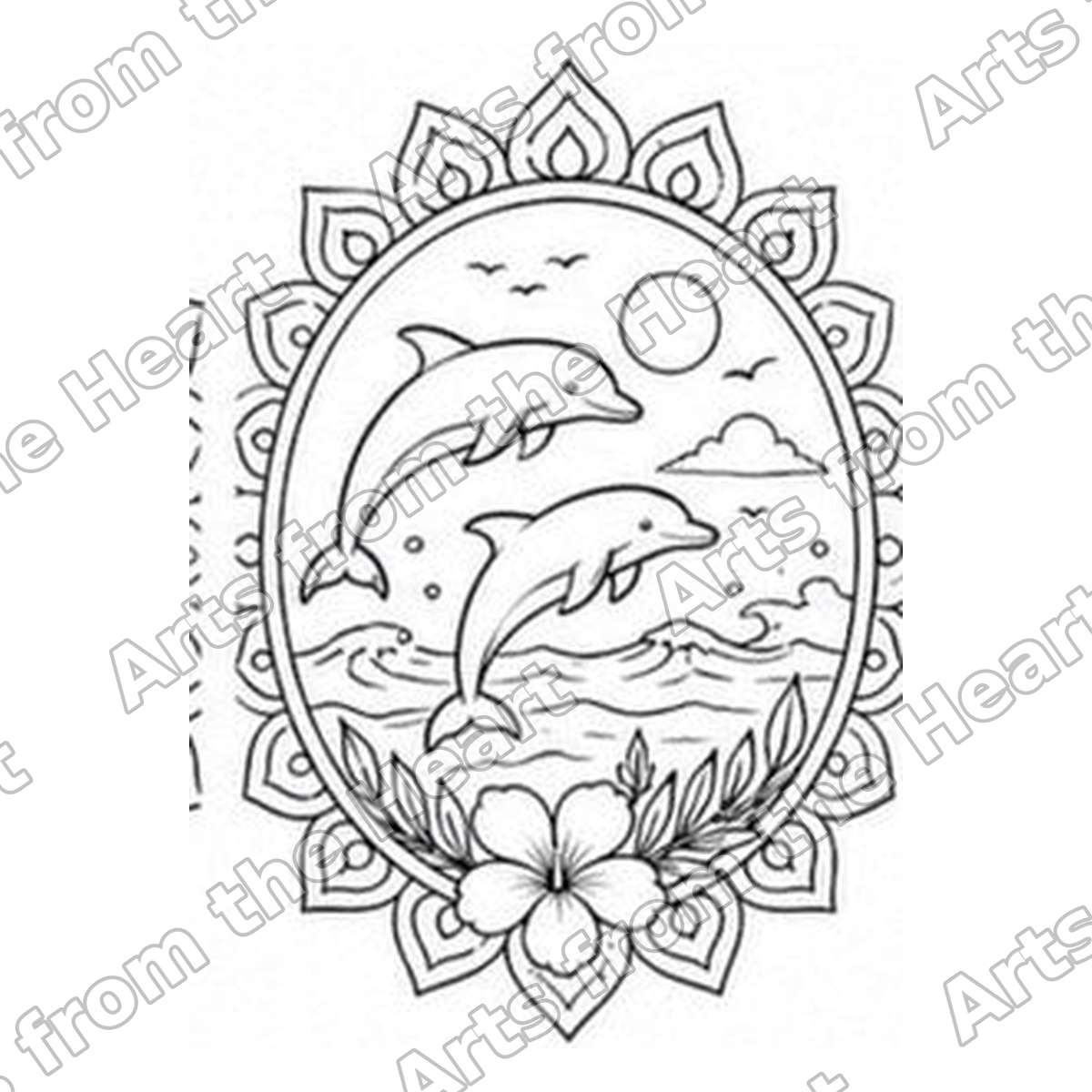 Mandala Design 45 Pre-Drawn Sip & Paint Canvas, 8x8