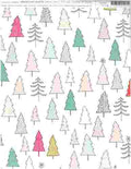 open stock paper - cp - snow and  cocoa - 12x12 - christmas trees