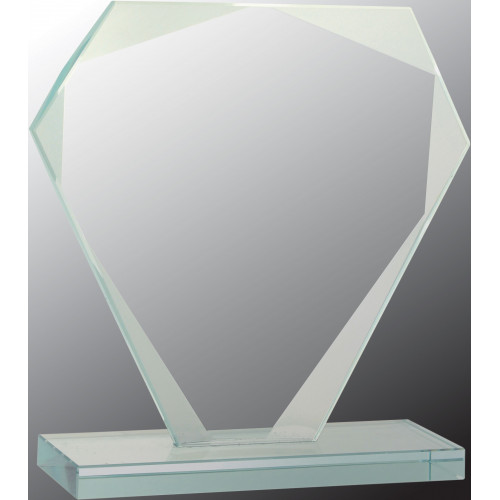 7" Cut Diamond Jade Glass Award