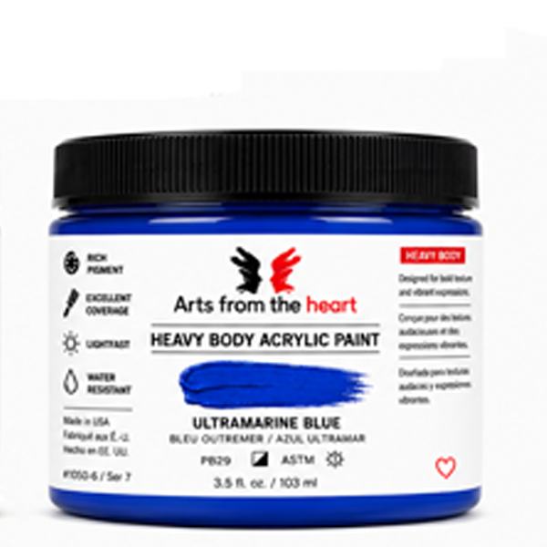 AFTH Heavy Body Acrylic Paint Ultramarine Blue 3.5 oz – Arts from the Heart SXM