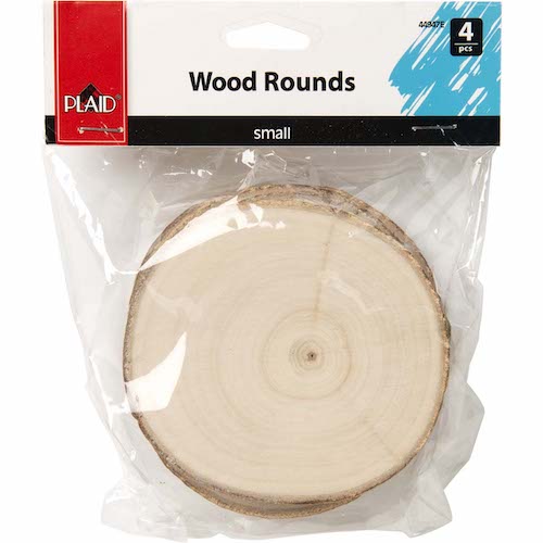 Wood Rnd 4pc Sm Poplar+bark