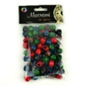 Macramé Beads,  Light Brown Round 30g
