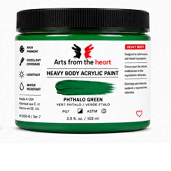 AFTH Heavy Body Acrylic Paint Emerald Green 3.5 oz – Arts from the Heart SXM