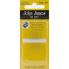 John James Embroidery Hand Needles-Size 10 Short 6/Pkg