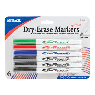 Fine Tip Assorted Color Dry-Erase Marker (6/Pack)