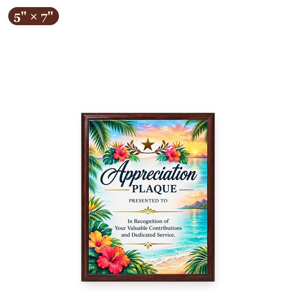 Custom Wood Plaque 5" x 7" — Full Color, Metal-Lux or Leatherette – Arts from the Heart SXM