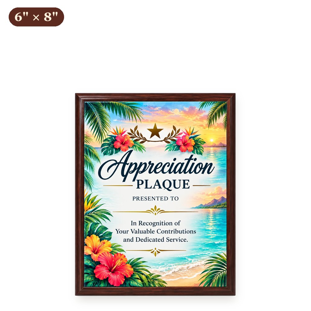 Custom Wood Plaque 6" x 8" — Full Color, Metal-Lux or Leatherette – Arts from the Heart SXM