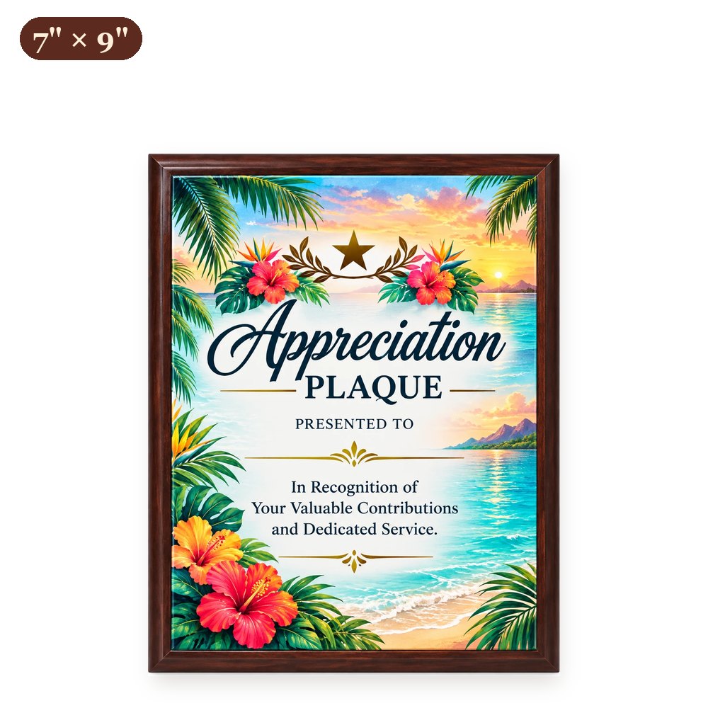 Custom Wood Plaque 7" x 9" — Full Color, Metal-Lux or Leatherette – Arts from the Heart SXM