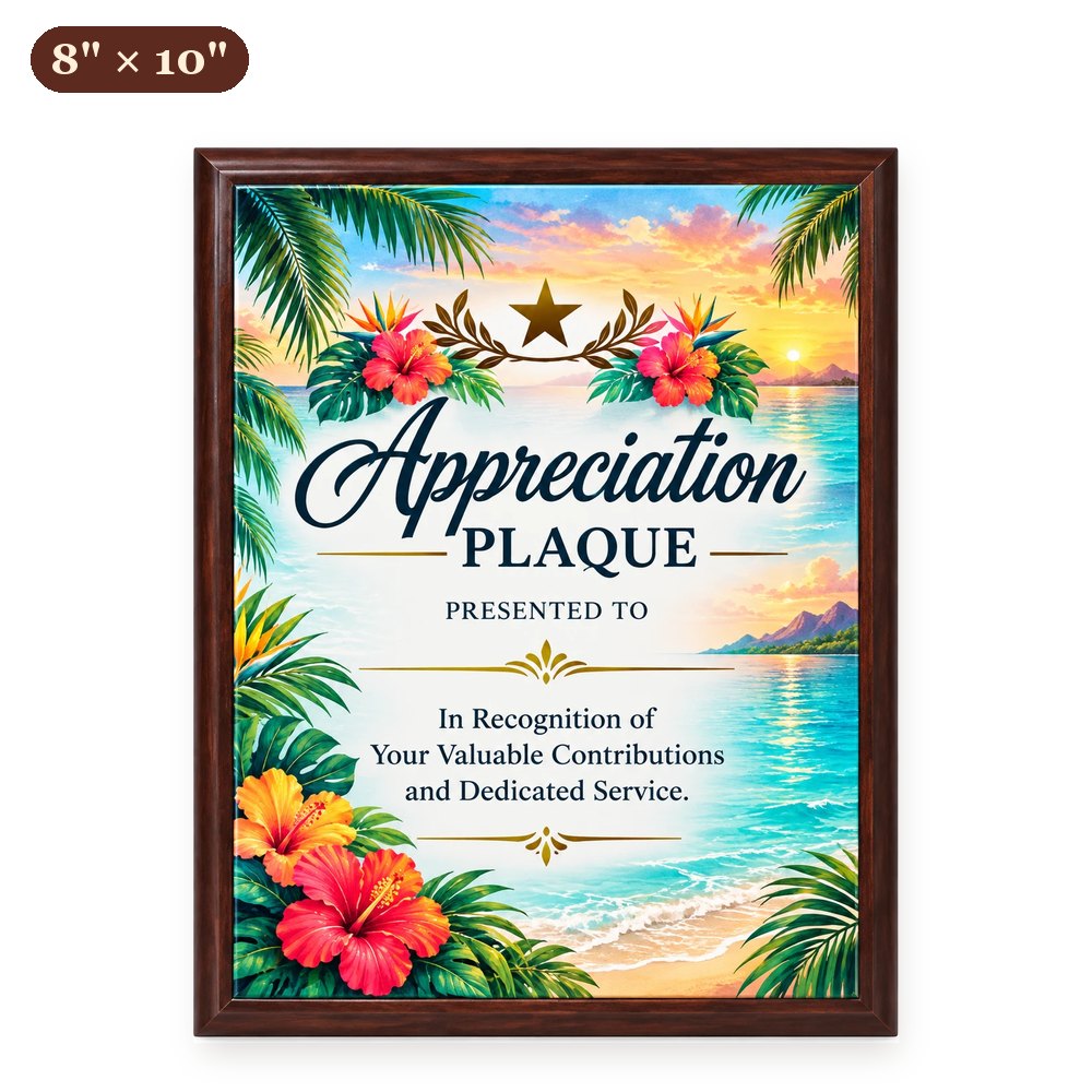 Custom Wood Plaque 8" x 10" — Full Color, Metal-Lux or Leatherette – Arts from the Heart SXM