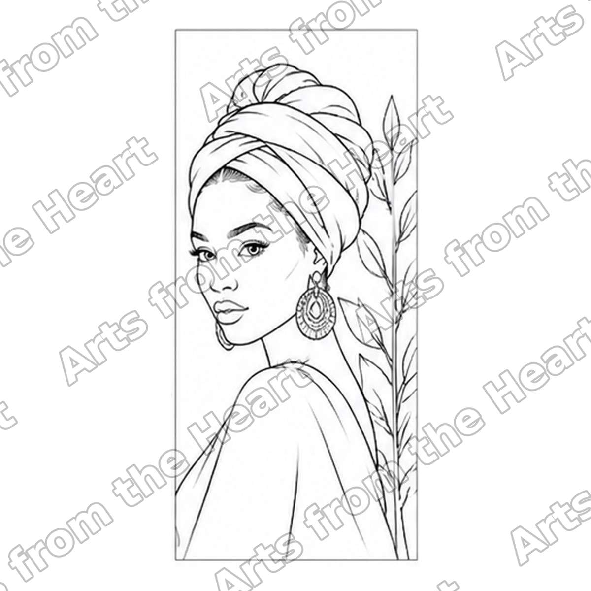 Portrait Design 14 Pre-Drawn Sip & Paint Canvas, 8x10 – Arts from the Heart SXM