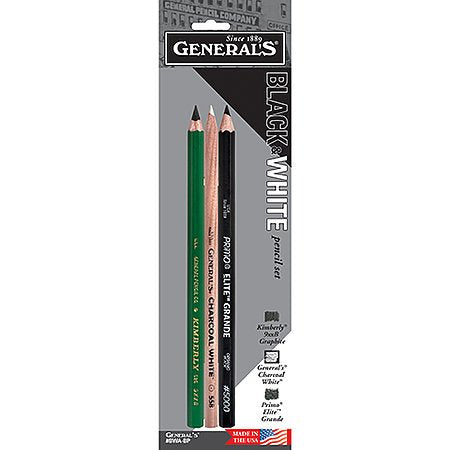 General's Black & White Pencil Set 3/Pkg-