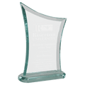 G2995 - 5 1/8" x 7 3/4" Contemporary Jade Glass Award with Oval Shaped Base