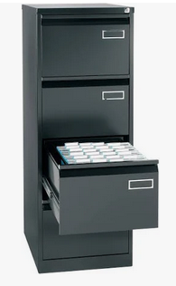 4 Drawer Filing Cabinet Blk