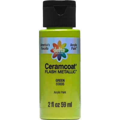 Delta Ceramcoat 2OZ  FLASH METALLIC GREEN