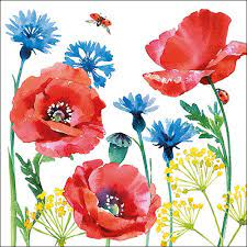 Napkin 33 Cornflower And Poppy FSC Mix 20 PC