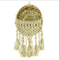 36” Wicker and Macramé Wall Hanging