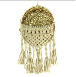 36” Wicker and Macramé Wall Hanging
