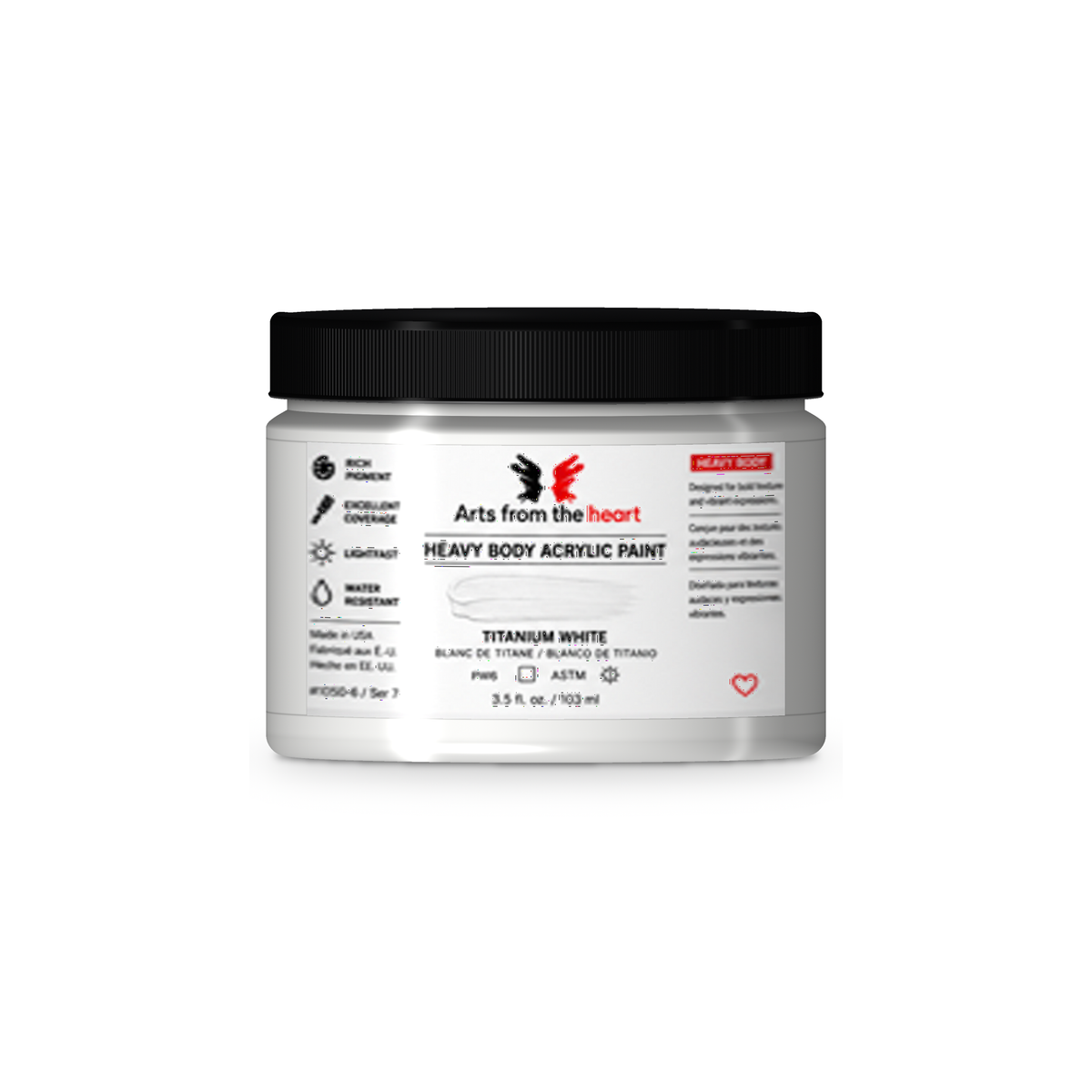 AFTH Heavy Body Acrylic Paint White 3.5 oz – Arts from the Heart SXM
